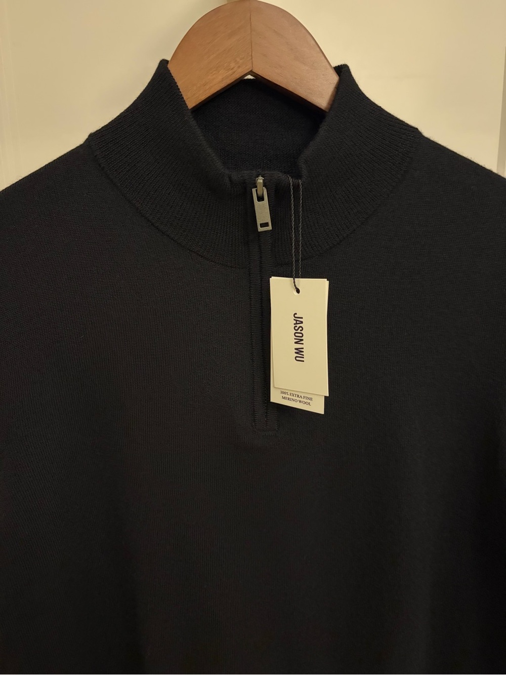 Jason Wu Merino wool Black Half-Zip sweater